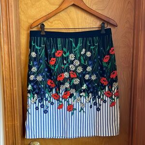 Anthropologie Blue and White A-Line Resort Skirt